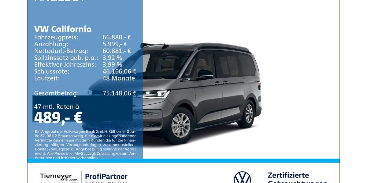 VW T7 California 24.089 km 65.810 &euro; Recklinghausen 45663